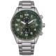 Citizen Urban Crono ∅43 mm - 10 ATM, Esfera verde, brazalete de acero