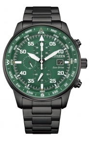 Citizen Aviator Crono - 10 ATM, brazalete de acero