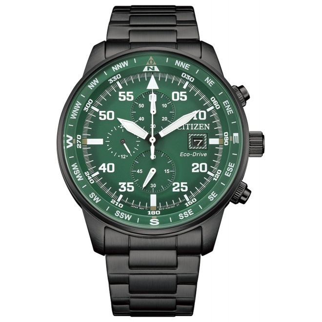 Citizen Aviator Crono - 10 ATM, brazalete de acero