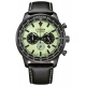 Citizen Chrono Aviation ∅44 mm - 10 ATM, Esfera verde, correa de piel