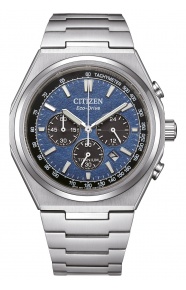 Citizen Chrono Super Titanium 4610 ∅42,5 mm - 10 ATM, Esfera azul, brazalete de super titanium