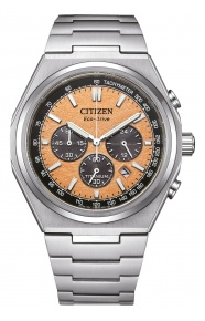 Citizen Chrono Super Titanium 4610 ∅42,5 mm - 10 ATM, Esfera naranja, brazalete de super titanium