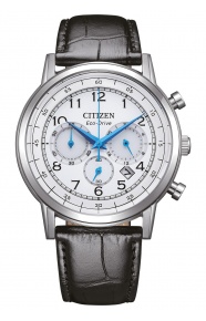 Citizen Chrono ∅42 mm - 5 ATM, Esfera blanca, correa de piel