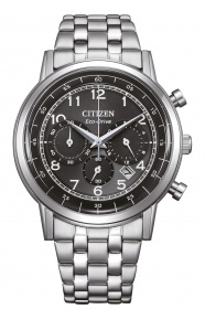 Citizen Chrono ∅42 mm - 5 ATM, Esfera negra, brazalete de acero