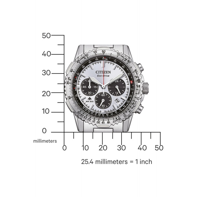 Citizen Navihawk ∅40 mm - 20 ATM, Esfera plateada, brazalete de acero