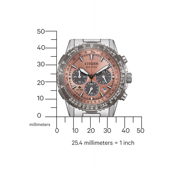 Citizen Navihawk ∅40 mm - 20 ATM, Esfera marrón, brazalete de acero