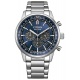 Citizen Chrono Pilot ∅42 mm - 10 ATM, Esfera azul, brazalete de acero