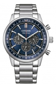 Citizen Chrono Pilot ∅42 mm - 10 ATM, Esfera azul, brazalete de acero