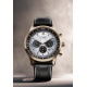 Citizen Chrono Pilot ∅42 mm - 10 ATM, Esfera plateada, correa de piel pespunteada