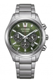 Citizen Chrono Super Titanium 4750 ∅40 mm - 10 ATM, Esfera verde, brazalete de super titanium