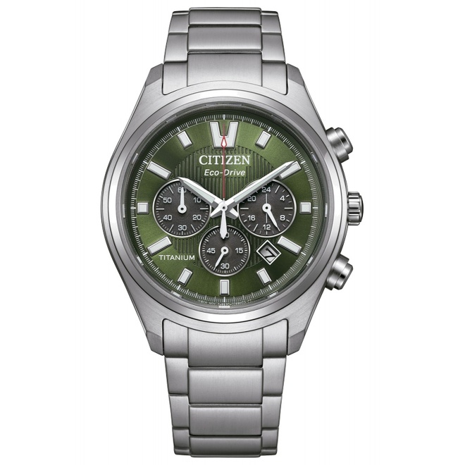 Citizen Chrono Super Titanium 4750 ∅40 mm - 10 ATM, Esfera verde, brazalete de super titanium