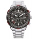 Citizen Crono Pilot Acero ∅47 mm - 20 ATM, Esfera negra, brazalete de acero