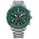 Citizen Crono Pilot Acero ∅45,9 mm - 20 ATM, Esfera verde, brazalete de acero