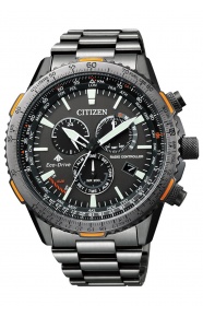 Citizen Crono Pilot Acero - 20 ATM, brazalete de acero IP grey