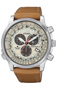 Citizen Crono Pilot Acero - 20 ATM, correa de piel