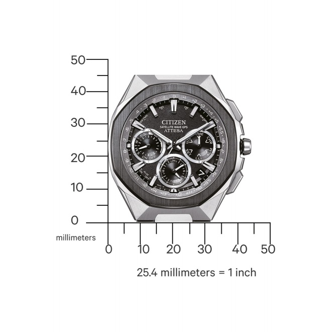 Citizen Satellite Wave Attesa ∅44 mm - 10 ATM, Esfera negra, brazalete de super titanium duratect carbide