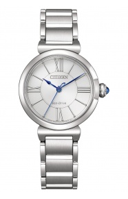 Citizen Lady ∅29,5 mm - 5 ATM, Esfera blanca, brazalete de acero