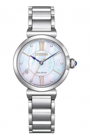 Citizen Lady ∅29 mm - 5 ATM, Esfera nácar blanco, brazalete de acero