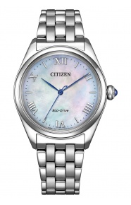 Citizen Lady ∅33 mm - 5 ATM, Esfera nácar blanco, brazalete de acero