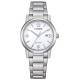 Citizen Eco Drive Pair ∅30 mm - 3 ATM, Esfera blanca, brazalete de acero