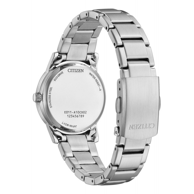Citizen Eco Drive Pair ∅30 mm - 3 ATM, Esfera blanca, brazalete de acero
