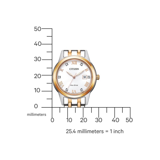 Citizen Lady ∅29,5 mm - 3 ATM, Esfera plateada, brazalete de acero