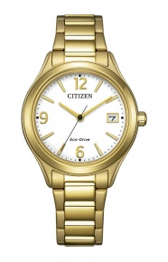 Citizen Lady Sporty ∅33,5 mm - 5 ATM, Esfera blanca, brazalete de acero