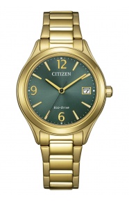 Citizen Lady Sporty ∅33,5 mm - 5 ATM, Esfera verde, brazalete de acero