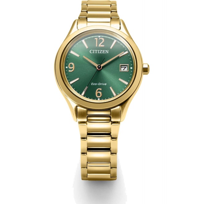 Citizen Lady Sporty ∅33,5 mm - 5 ATM, Esfera verde, brazalete de acero