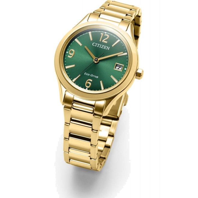 Citizen Lady Sporty ∅33,5 mm - 5 ATM, Esfera verde, brazalete de acero