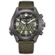 Citizen Eco Drive Land ∅43,5 mm - 20 ATM, Esfera verde, correa de nylon