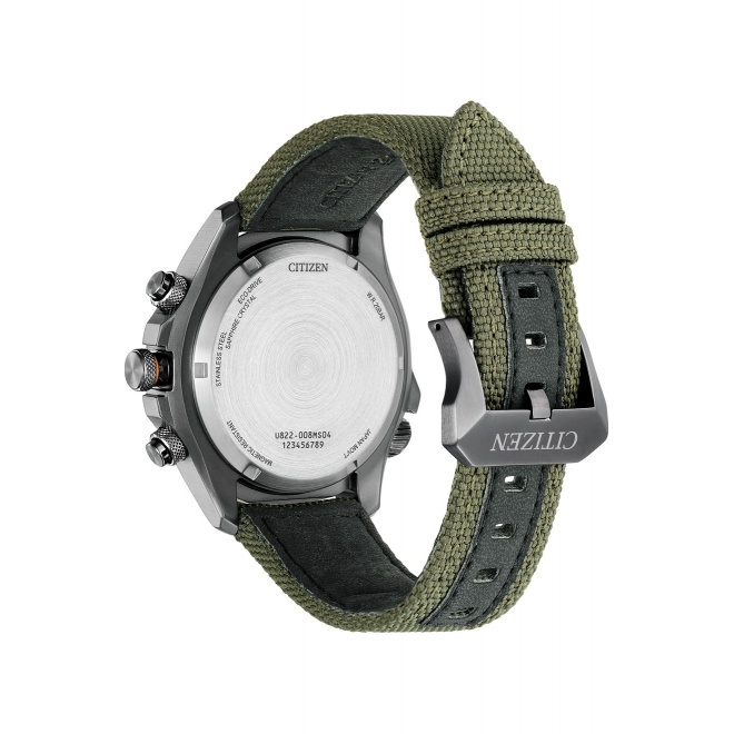Citizen Eco Drive Land ∅43,5 mm - 20 ATM, Esfera verde, correa de nylon