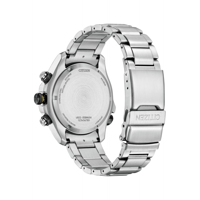 Citizen Eco Drive Land ∅43,5 mm - 20 ATM, Esfera azul, brazalete de acero