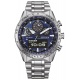 Citizen Skyhawk U830 ∅43 mm - 20 ATM, Esfera azul, brazalete de acero sólido