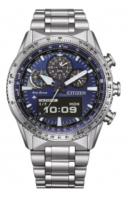 Citizen Skyhawk U830 ∅43 mm - 20 ATM, Esfera azul, brazalete de acero sólido