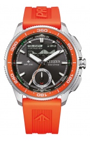 Citizen Wave Tracker ∅42,4 mm - 20 ATM, Esfera negra, correa de poliuretano benebiol