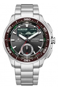 Citizen Wave Tracker ∅42,4 mm - 20 ATM, Esfera negra, brazalete de acero
