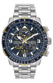 Citizen Blue Angels ∅45 mm - 20 ATM, Esfera azul, brazalete de acero de doble cierre