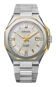 Citizen Series8 ∅39,85 mm - 10 ATM, Esfera plateada, brazalete de acero sólido