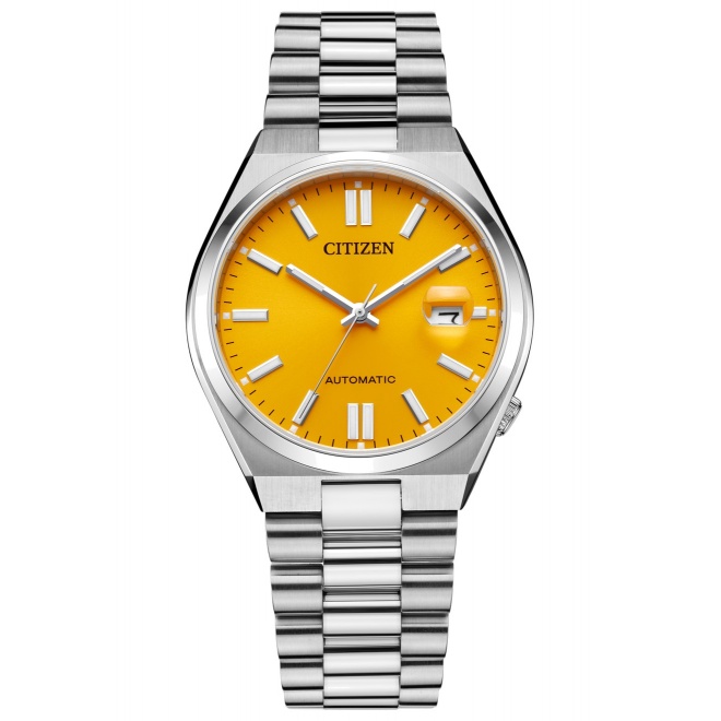 Citizen Tsuyosa ∅40 mm - 5 ATM, Esfera amarilla, brazalete de acero sólido