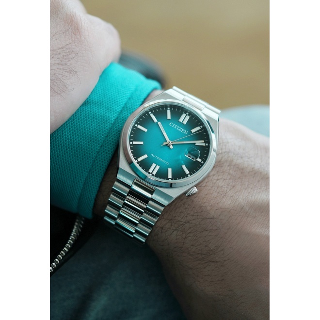 Citizen Tsuyosa ∅40 mm - 5 ATM, Esfera verde, brazalete de acero sólido