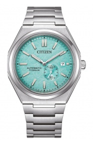 Citizen Super Titanium NJ0180 ∅40,5 mm - 10 ATM, Esfera verde claro, brazalete de super titanium