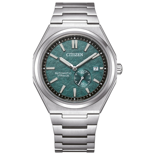 Citizen Super Titanium NJ0180 ∅40,5 mm - 10 ATM, Esfera verde, brazalete de super titanium