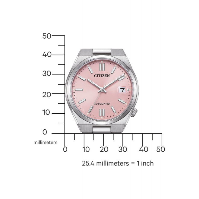 Citizen Tsuyosa ∅37 mm - 5 ATM, Esfera rosa, brazalete de acero sólido