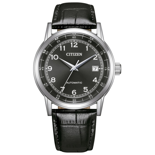 Citizen Automatic Classic ∅40 mm - 5 ATM, Esfera negra, correa de piel