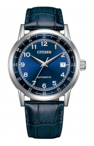 Citizen Automatic Classic ∅40 mm - 5 ATM, Esfera azul, correa de piel
