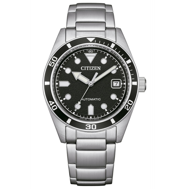 Citizen Automatic Unisex ∅38,5 mm - 10 ATM, Esfera negra, brazalete de acero