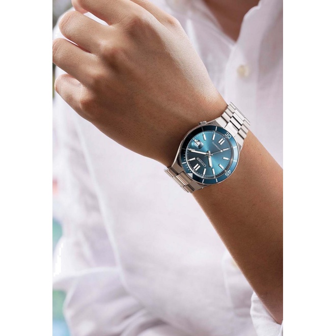 Citizen Tsuyosa Shore ∅40 mm - 10 ATM, Esfera azul, brazalete de acero sólido