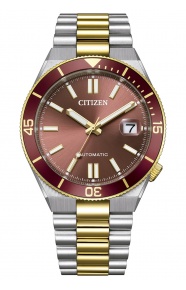 Citizen Tsuyosa Shore ∅40 mm - 10 ATM, Esfera roja, brazalete de acero sólido