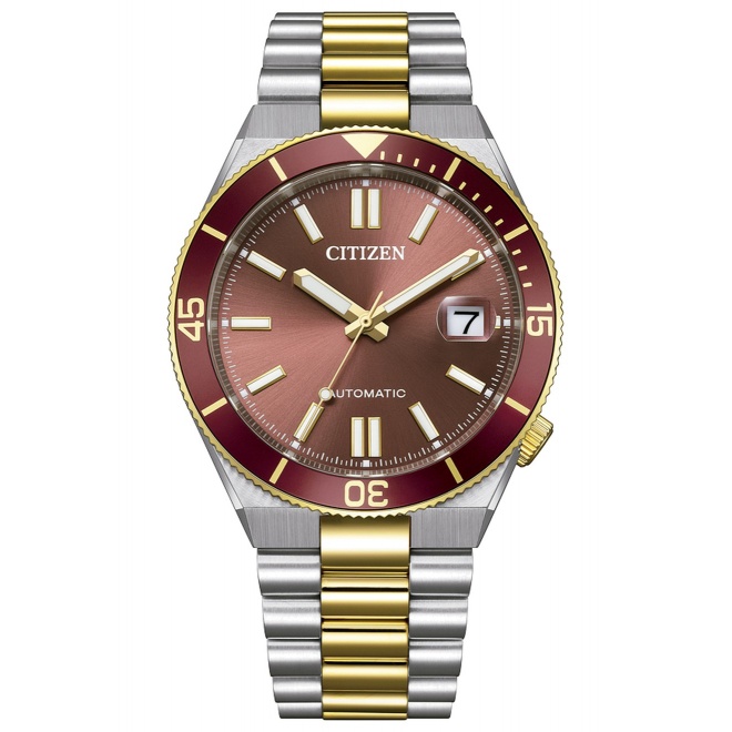 Citizen Tsuyosa Shore ∅40 mm - 10 ATM, Esfera roja, brazalete de acero sólido